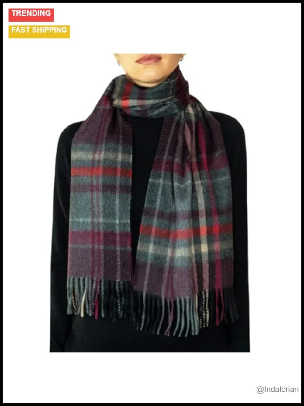 Grade A Cashmere Scarf 2-Ply Lightweight Cold Weather Wrap